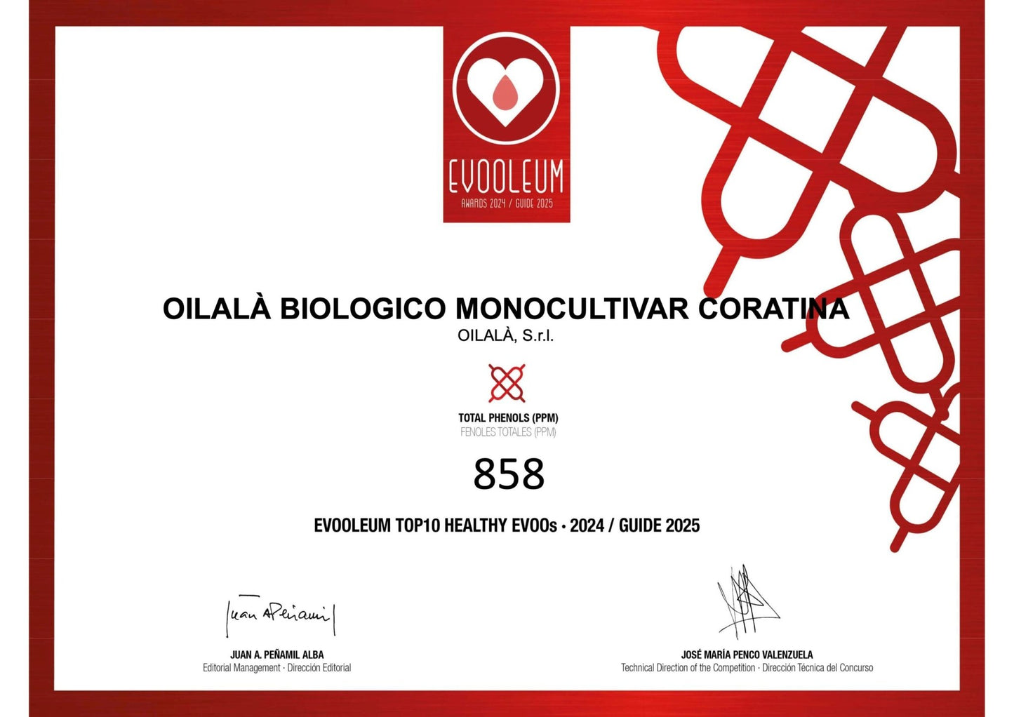 Biologische Extra Vierge Olijfolie Coratina | 500 ml | Italië | Gezondheidsclaim - TheOliveLabel.shop