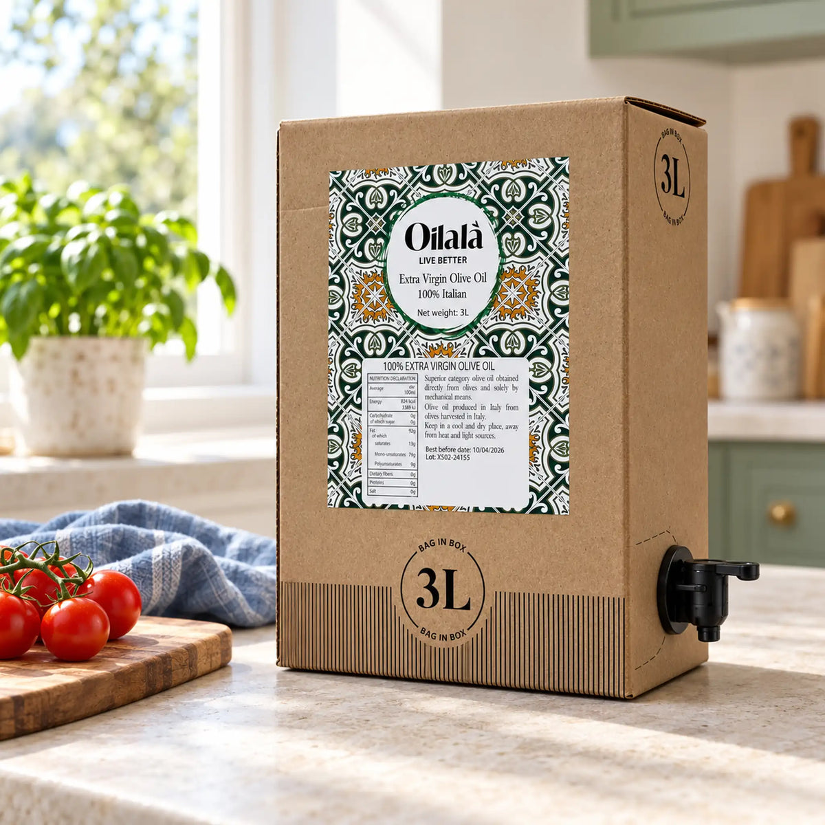 Oilalà Italiano 3 liter bag-in-box extra vierge olijfolie uit Italië - TheOliveLabel.shop