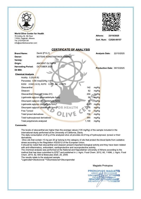 Biologische Extra Vierge Olijfolie Gezondheidsclaim 500ml Mix Griekenland - TheOliveLabel.shop