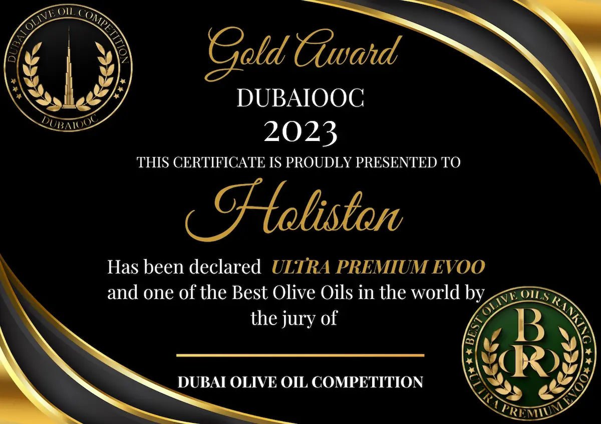 Holiston Ultra Premium olijfolie 1197mg/kg Antioxidanten (500ml) - TheOliveLabel.shop