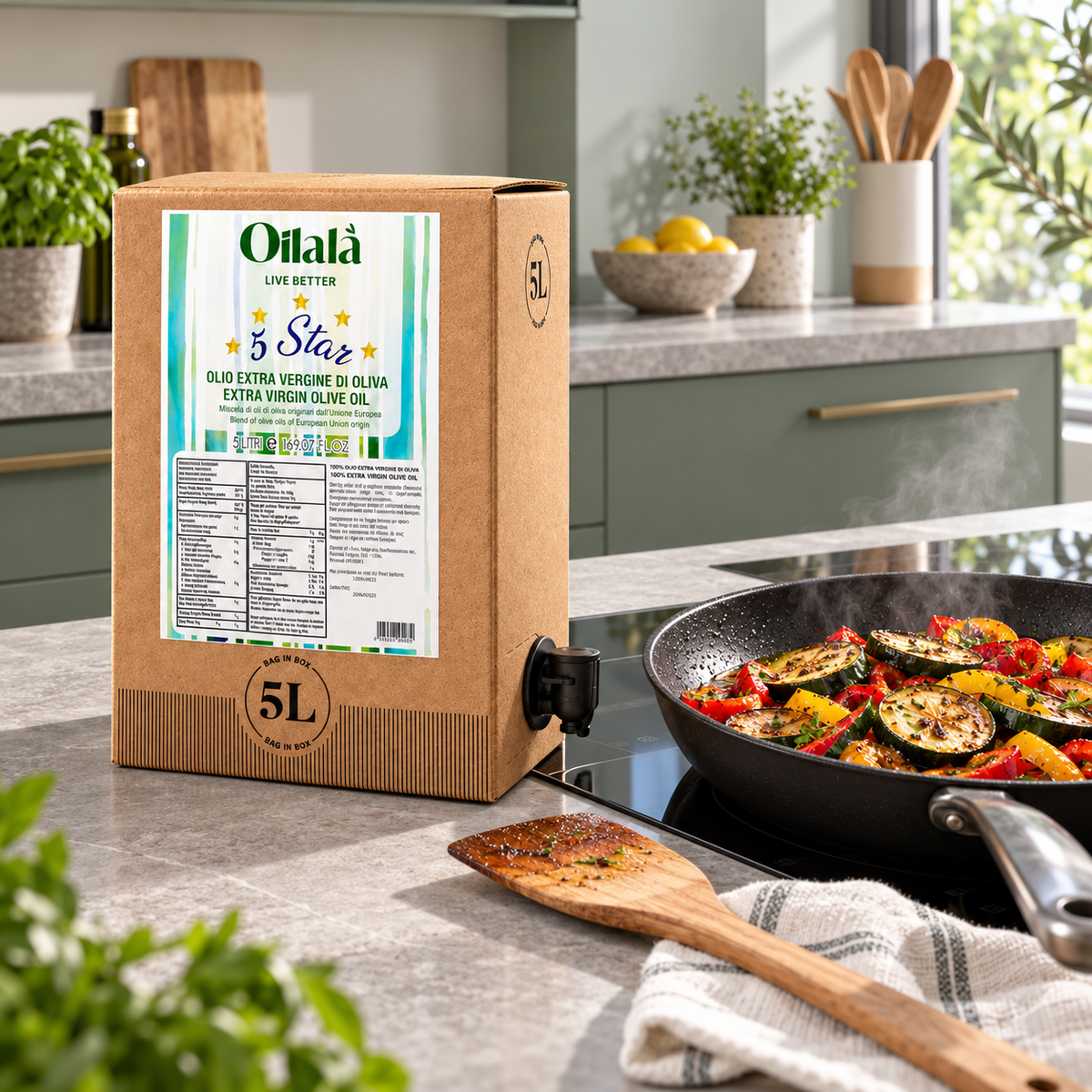 Extra Vierge Olijfolie 5 star 3L bag in box - TheOliveLabel.shop