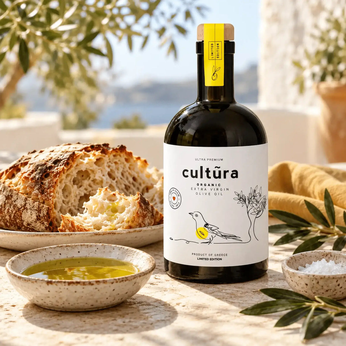 Biologische Extra Vierge Olijfolie uit Griekenland 500 ml | Cultũra | 616 mg/kg polyfenolen - TheOliveLabel.shop