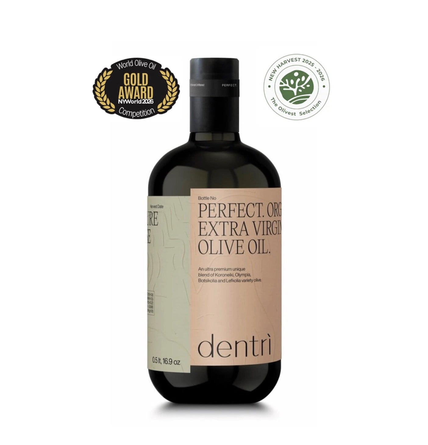 Dentri biologische extra vierge olijfolie uit Griekenland, 500 ml, met EU-gezondheidsclaim award