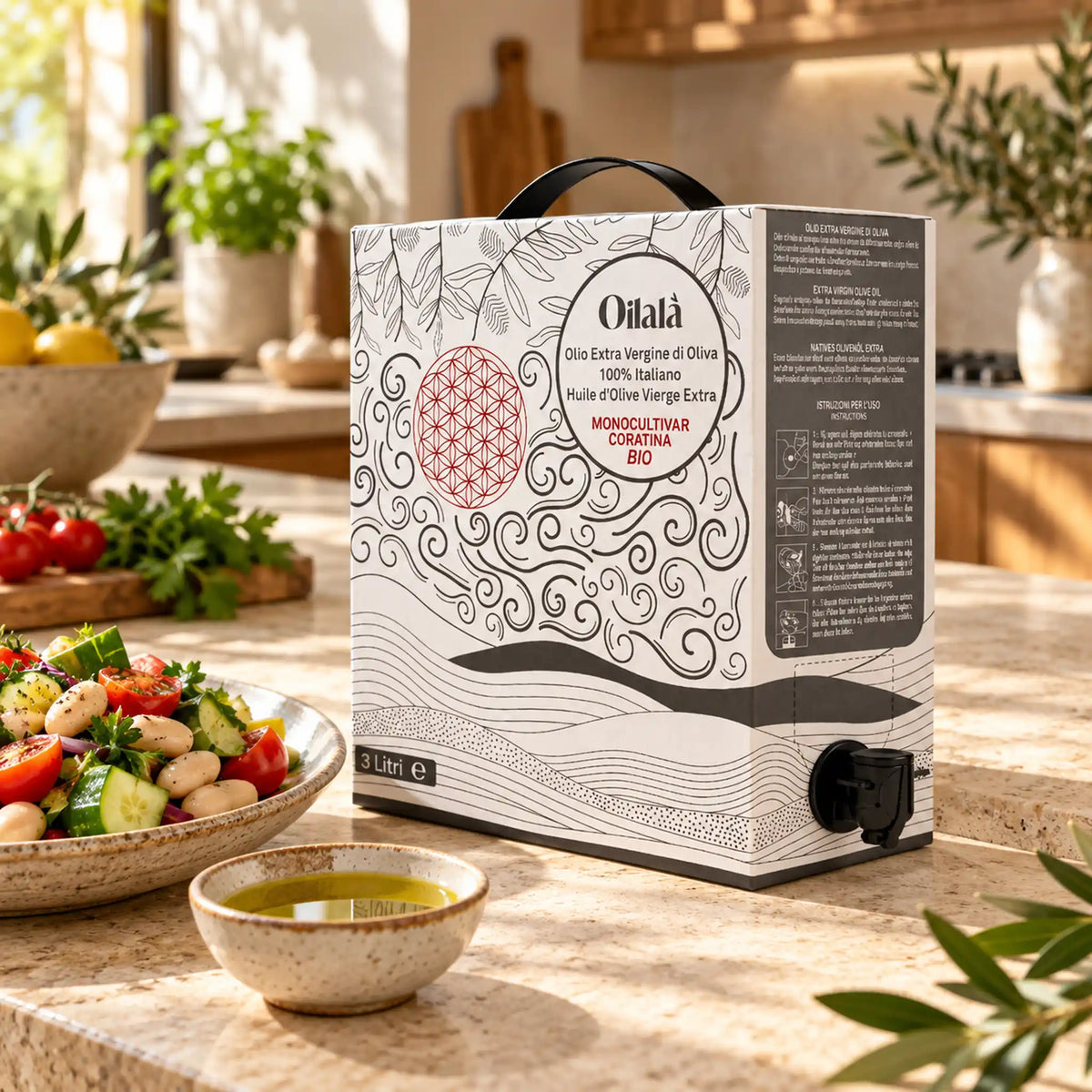 Biologische Extra Vierge Olijfolie Gezondheidsclaim Italië 3 Ltr - TheOliveLabel.shop