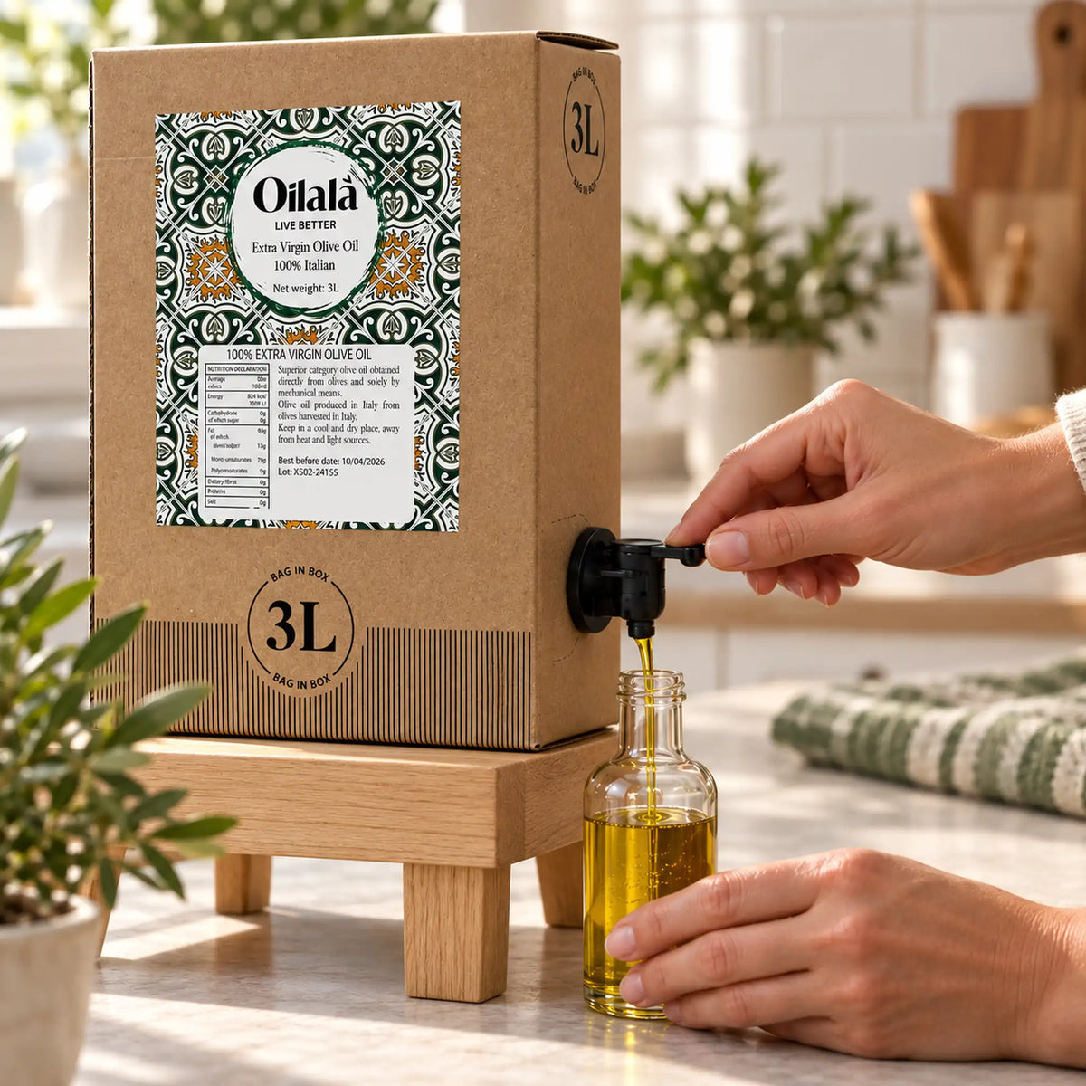 Oilalà Italiano 3 liter bag-in-box extra vierge olijfolie uit Italië - TheOliveLabel.shop